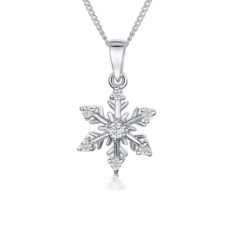 Jools by Jenny Brown cubic zirconia snowflake necklace - British brand