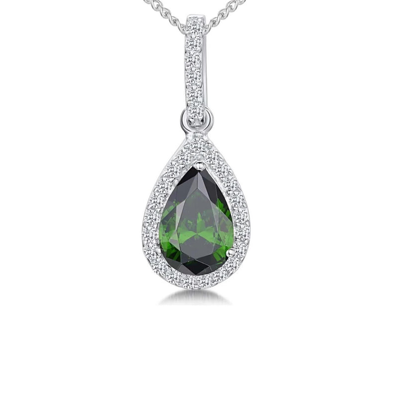 Jools by Jenny Brown sterling silver cubic zirconia teardrop pendant - British product