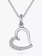John Lewis Jools by Jenny Brown Cubic Zirconia Hanging Heart Necklace, 41-46cm- Buy online at McGrocer