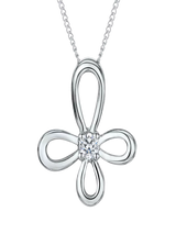 John Lewis Jools by Jenny Brown Cubic Zirconia Looped Floral Pendant Necklace Silver- Buy online at McGrocer
