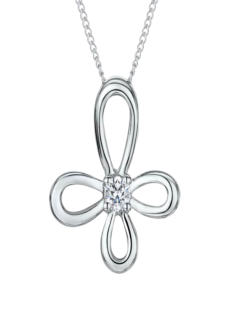 Jools by Jenny Brown cubic zirconia floral pendant necklace 16 inches, imported from the UK