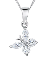 John Lewis Jools by Jenny Brown Cubic Zirconia Angled Butterfly Necklace Silver- Buy online at McGrocer