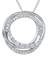 John Lewis Jools by Jenny Brown Cubic Zirconia Hooped Circles Pendant Necklace, Silver, 16 Inch Chain- Buy online at McGrocer