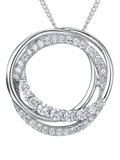 Jools by Jenny Brown cubic zirconia hooped circles necklace 16 inch chain, UK version