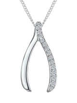 John Lewis Jools by Jenny Brown Cubic Zirconia Wishbone Necklace- Buy online at McGrocer