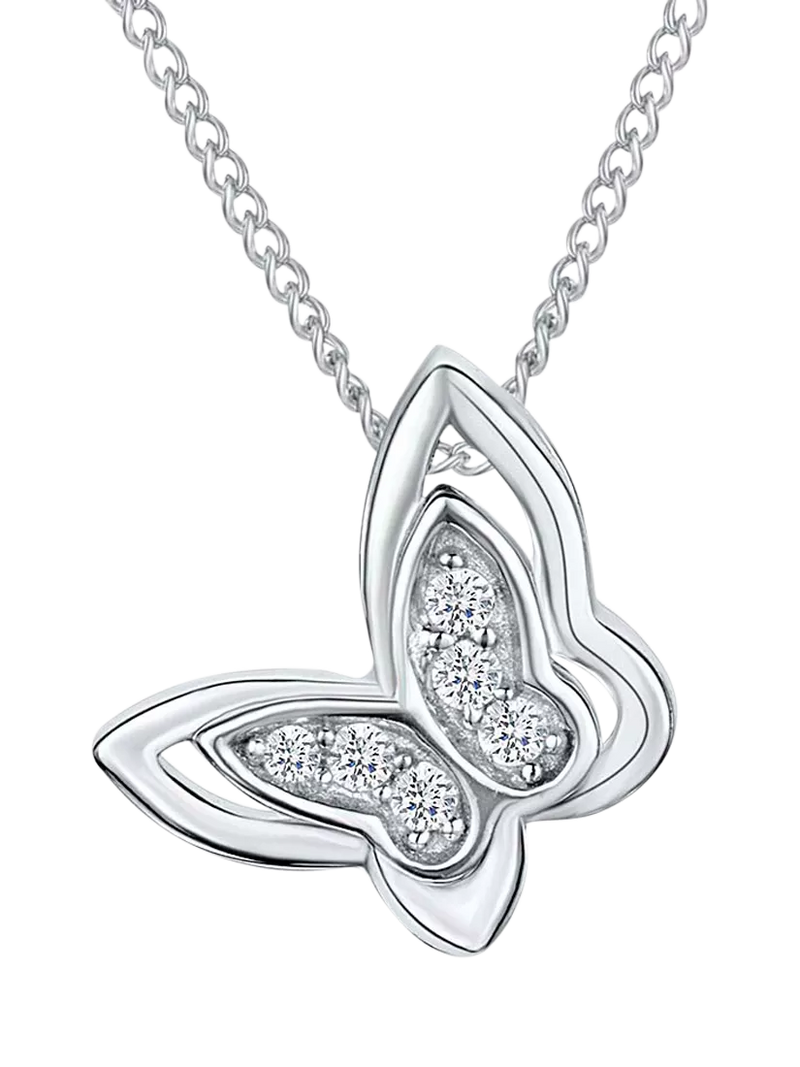 Jools by Jenny Brown cubic zirconia butterfly necklace 16 inch - British product
