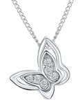 Jools by Jenny Brown cubic zirconia butterfly necklace 16 inch - British product