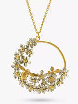 John Lewis Alex Monroe Flower and Bee Spring Pendant Necklace, Gold- Buy online at McGrocer