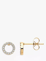 John Lewis Estella Bartlett Cubic Zirconia Open Circle Stud Earrings, Gold- Buy online at McGrocer