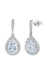 John Lewis Jools by Jenny Brown Cubic Zirconia Teardrop Drop Earrings, Silver- Buy online at McGrocer