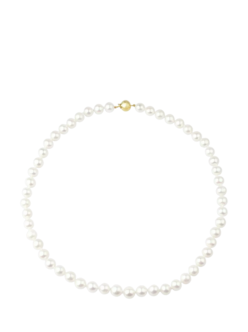E.W Adams 9ct Gold Freshwater Pearl Necklace, White, 18 inch