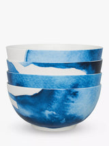 John Lewis Rick Stein Coves of Cornwall Medium Pasta Bowl Set of 4 Blue/White 16cm- Buy online at McGrocer