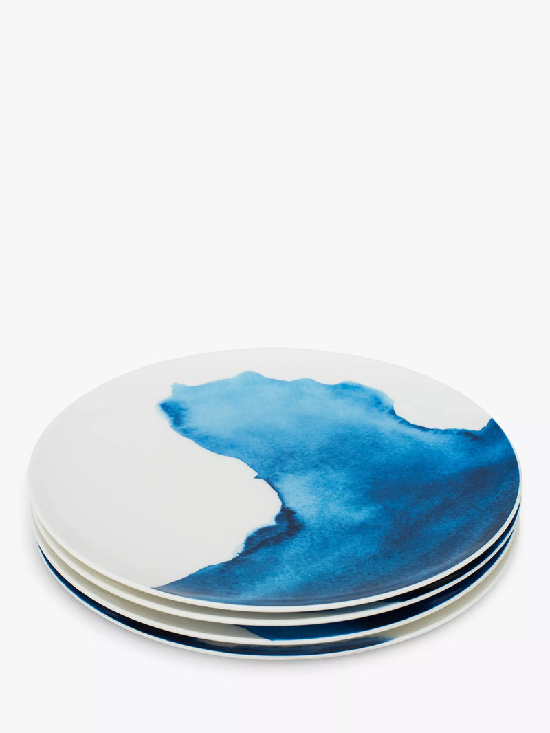 Rick Stein Coves of Cornwall dinner plates set of 4 Blue/White 28cm, imported from the UK