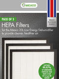 Meaco HEPA filter pack for 20L dehumidifier pack of 3 (British brand)