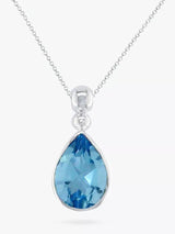 John Lewis E.W Adams 9ct White Gold Teardrop Pendant Necklace- Buy online at McGrocer