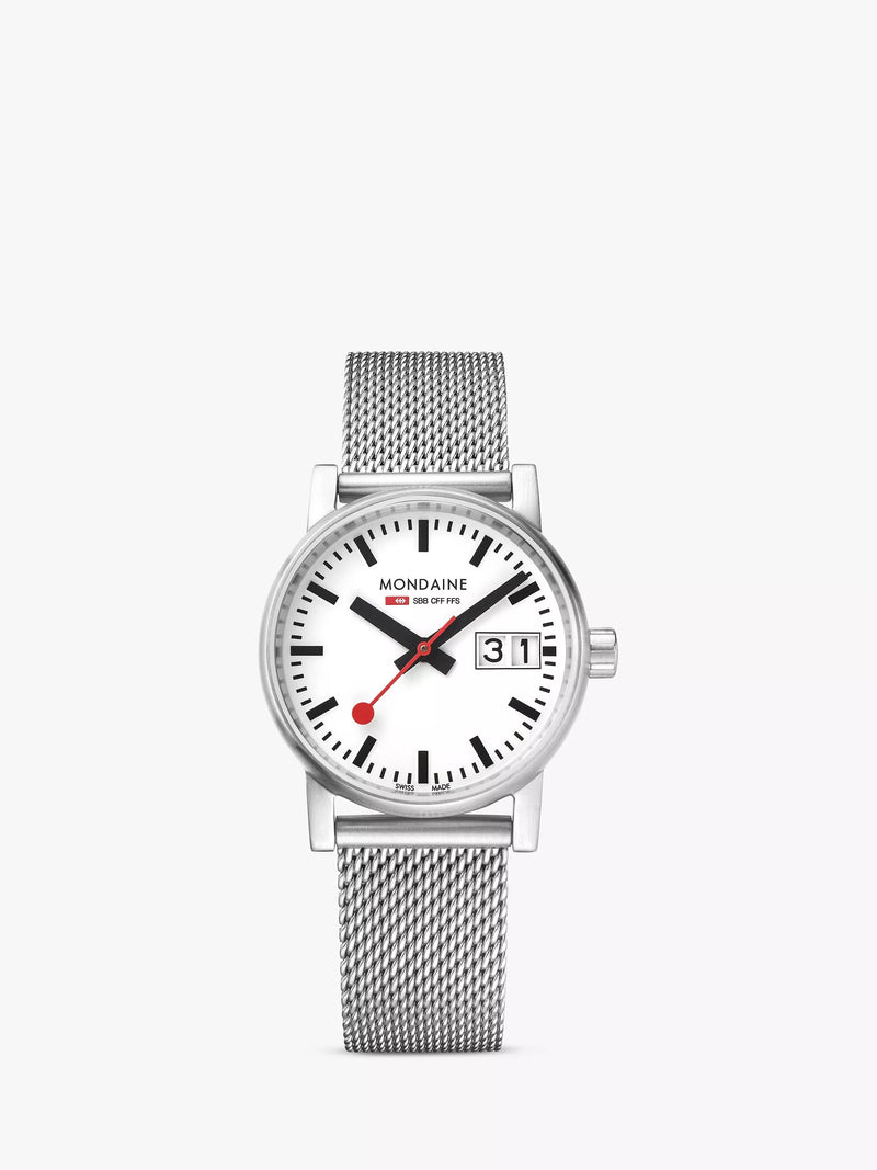 Mondaine women's watch 30mm date mesh bracelet (British brand)