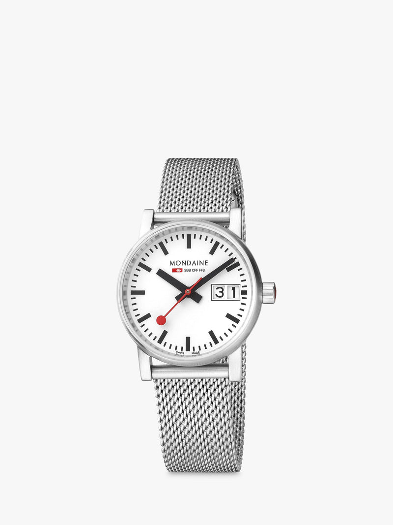 Mondaine women's watch 30mm date mesh bracelet (British brand)
