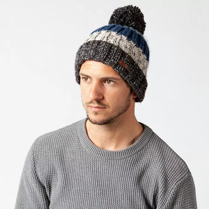 Striped Acrylic Blend Beanie for Cold Weather, One Size