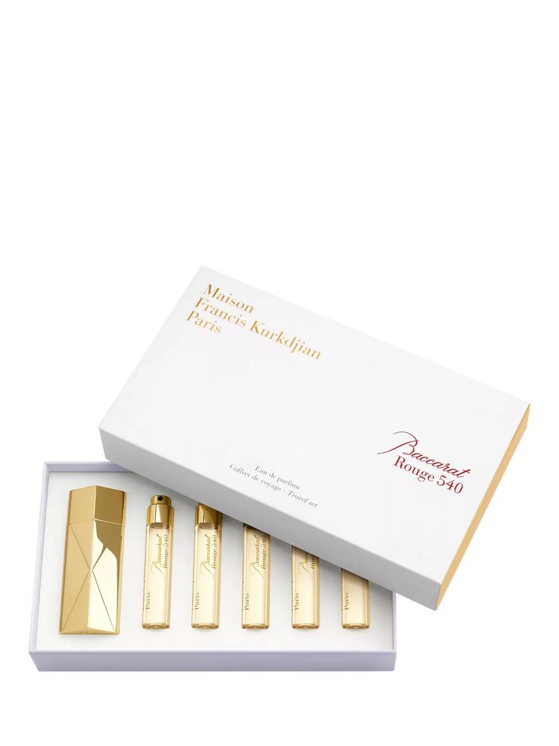 Maison Francis Kurkdjian Baccarat Rouge 540 Eau de Parfum travel set with 5 x 11ml refills, imported from the UK