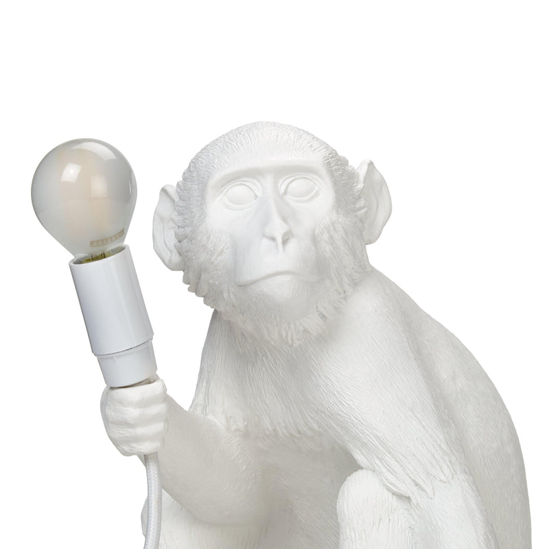 Seletti white sitting monkey table lamp with bulb - British product