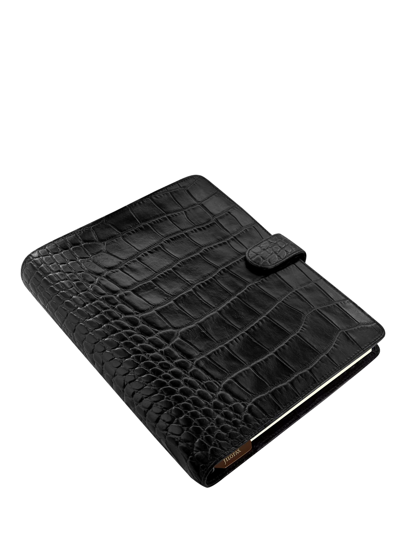Filofax Classic Croc A5 Organiser in Ebony - British product