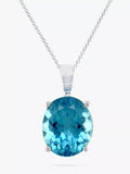 E.W Adams white gold oval pendant necklace - British product