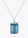 E.W Adams 9ct White Gold Baguette Pendant Necklace
