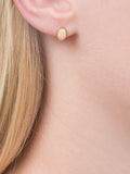E.W Adams 9ct gold oval stud earrings with opal stone, imported from the UK