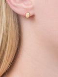 E.W Adams 9ct gold oval stud earrings with opal stone, imported from the UK