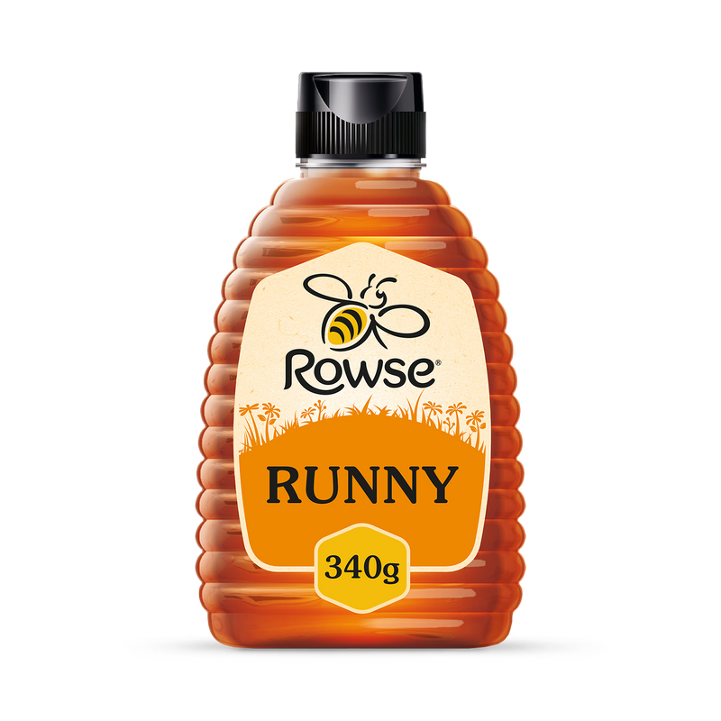 Rowse Squeezy Pure Natural Honey 340g, imported from the UK