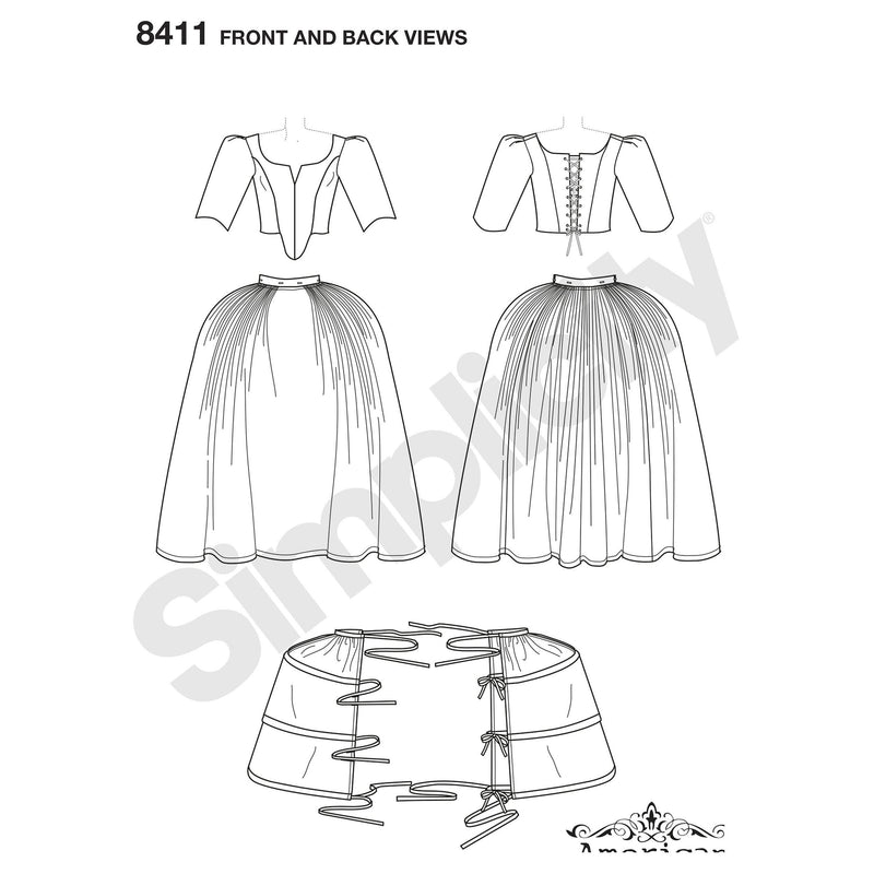 Simplicity 8411 costume dress sewing pattern (British brand)