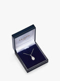 E.W Adams pendant necklace with diamond and pearl in 9ct white gold, imported from the UK