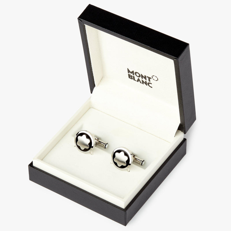 Montblanc Snowcap Star cufflinks silver black - British product