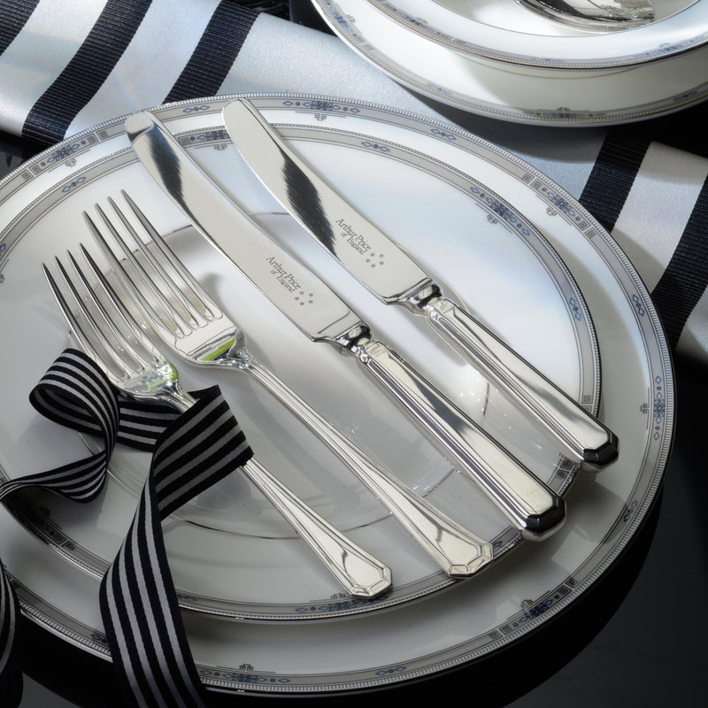 Arthur Price Grecian stainless steel cutlery set 56 piece, imported from the UK