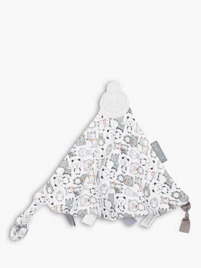 John Lewis Textured Baby Teething Comforter with Panda Design, Grey/White- Buy online at McGrocer
