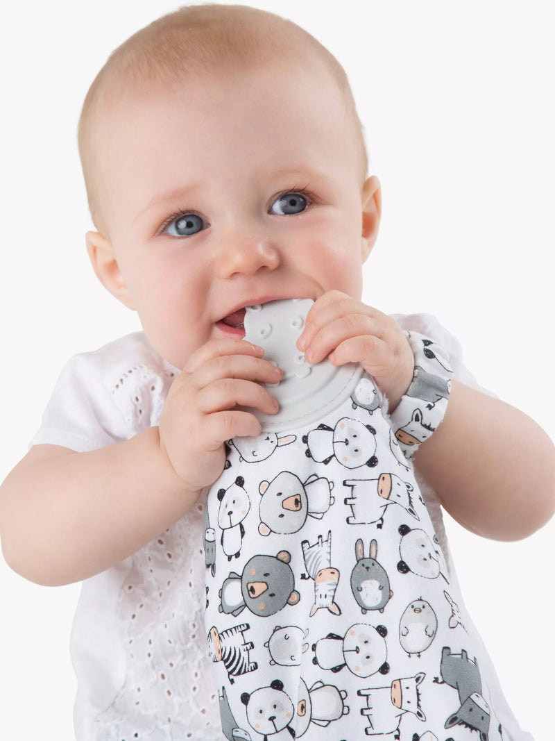 Cheeky Chompers panda pal textured teething comforter, grey and white - British product