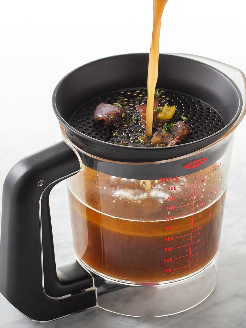 OXO trigger-operated gravy separator jug 900ml, imported from the UK