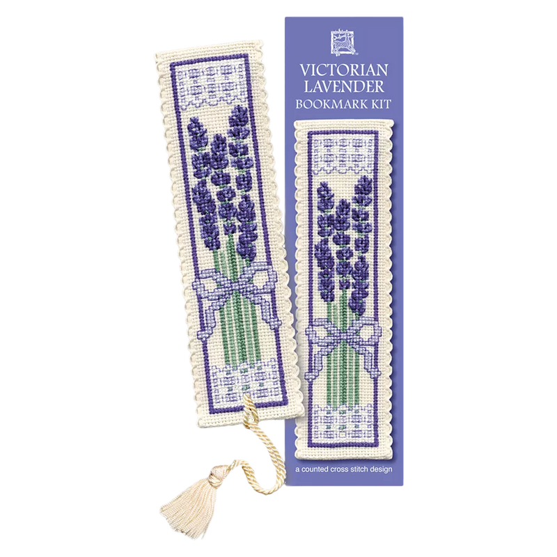 Textile Heritage Victorian Lavender Bookmark cross stitch kit, imported from the UK