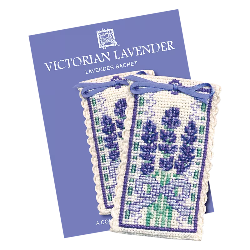 Textile Heritage Victorian Lavender Sachet counted cross stitch kit - British product