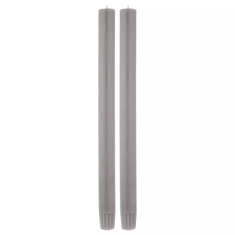 True Grace grey dinner candles paraffin wax pair (British brand)