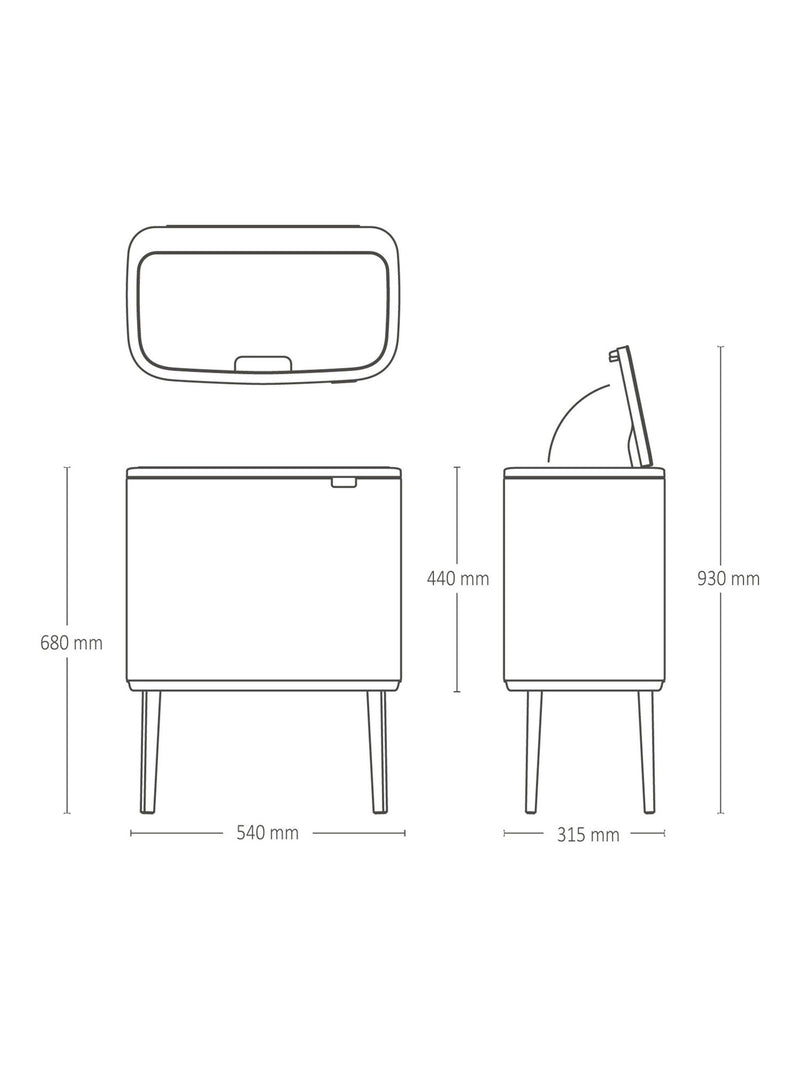 Brabantia Bo Touch Bin Kitchen Waste Bin - British product