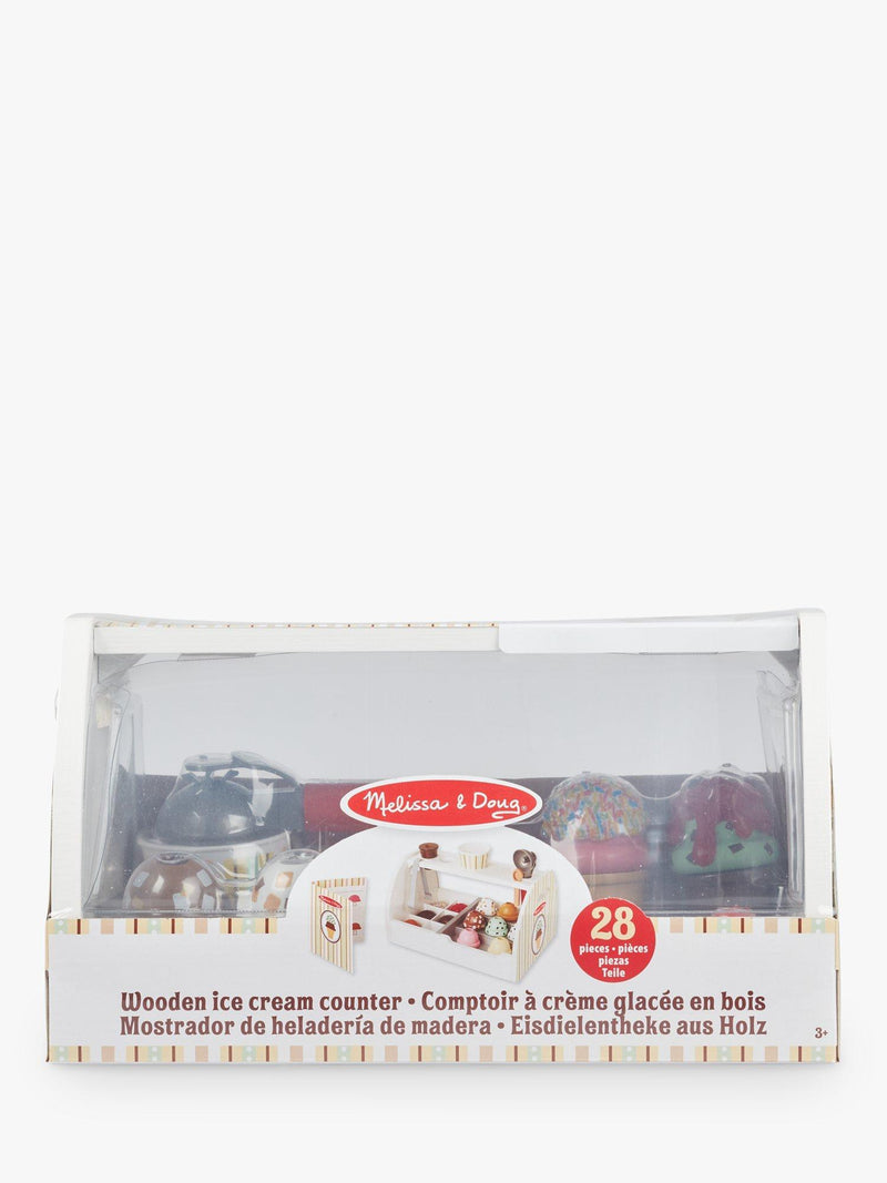 Melissa & Doug ice cream counter pretend play set 28 pieces, imported from the UK
