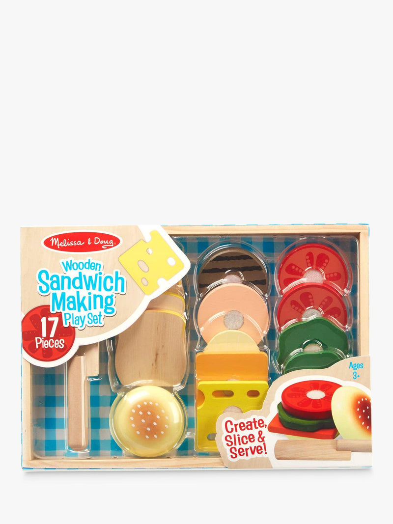 Melissa & Doug wooden sandwich set with 16 pieces - British product