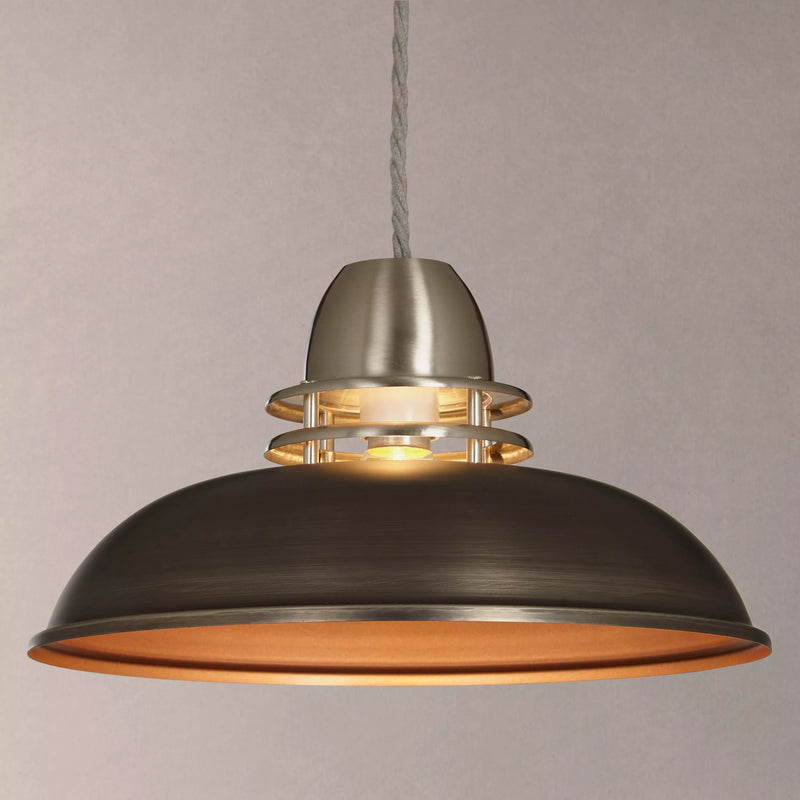 John Lewis Carmine Easy-to-Fit Ceiling Shade, Pewter/Copper