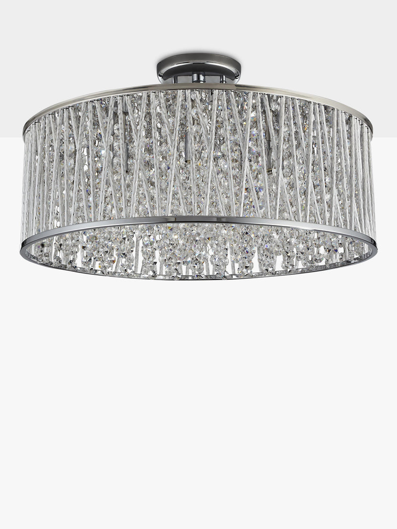 John Lewis ceiling light Emilia large crystal drum flush, UK version