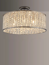 John Lewis John Lewis Emilia Large Crystal Drum Flush Ceiling Light- Buy online at McGrocer