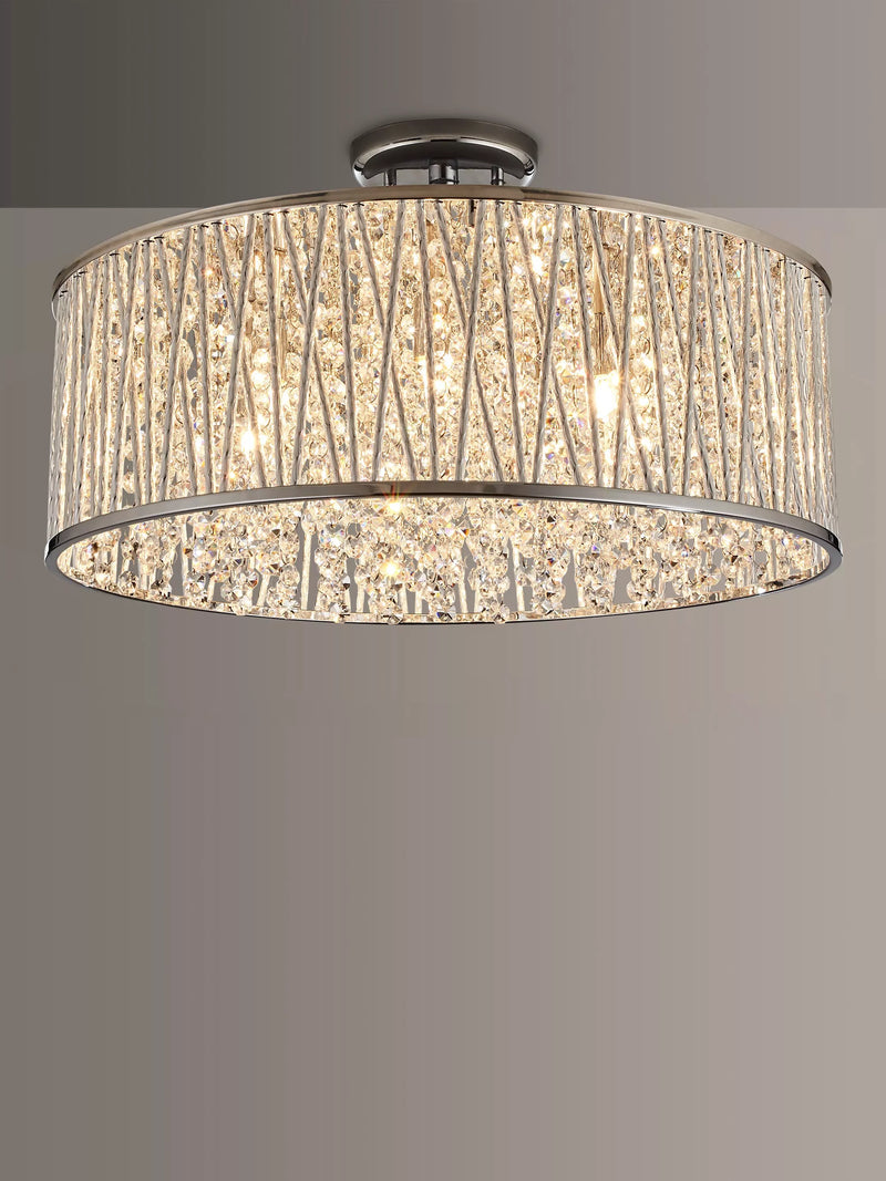 John Lewis ceiling light Emilia large crystal drum flush, UK version