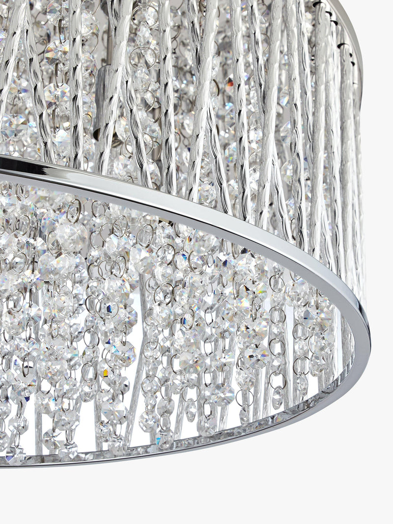 John Lewis ceiling light Emilia large crystal drum flush, UK version