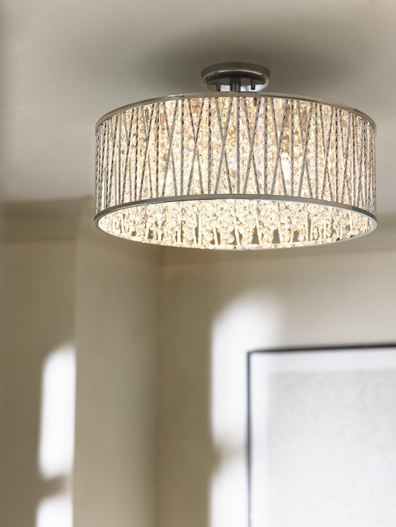 John Lewis ceiling light Emilia large crystal drum flush, UK version