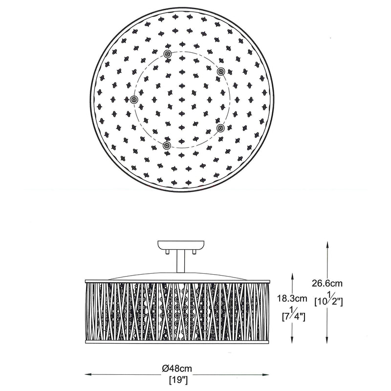 John Lewis ceiling light Emilia large crystal drum flush, UK version